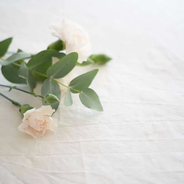 flower on a table at a wake venue in surrey