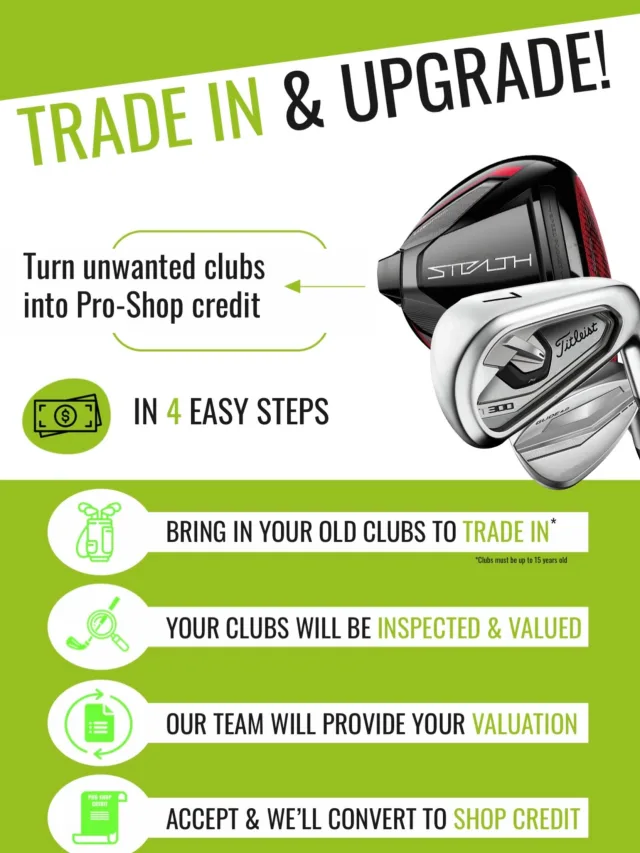 ♻️ Got old clubs gathering dust? Turn them into something useful!

Trade in your unwanted golf clubs and receive Pro-Shop credit towards your next upgrade. 🏌️‍♂️

Simply bring them in, we’ll inspect and value them, and if you’re happy with the valuation, we’ll convert it into shop credit.

📍 Hoebridge Golf Centre
Clubs must be up to 15 years old.

#HoebridgeGolfCentre #Golf #GolfClubs #GolfEquipment #TradeIn